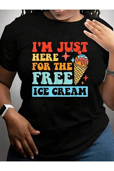 9JY تي شيرت I'Just Here For The Free Ice Cream Family Trips Cruise Vacation T...