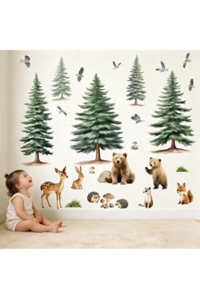 Generic Brand Woodland Animal Wall Decals for Baby: Forest Theme Removable Vi...