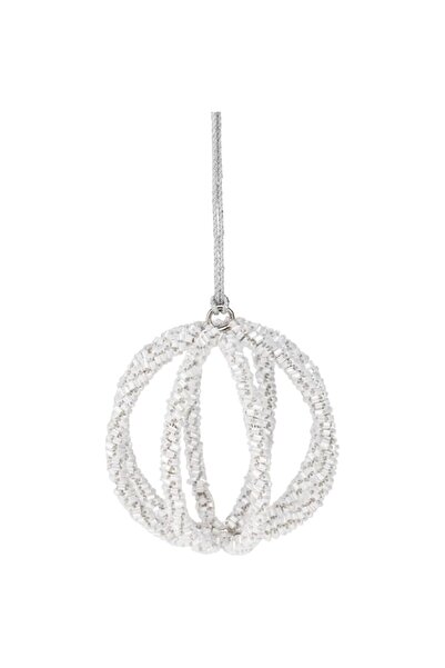 Generic Brand Homesmiths Glass Beaded Ball 7cm White