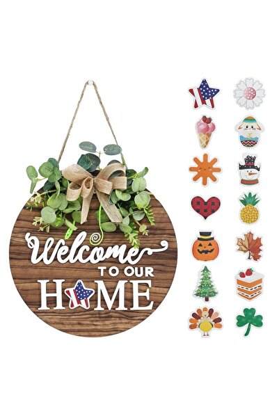 Generic Brand RoseCraft Interchangeable Seasonal Welcome Sign Front Door Deco...