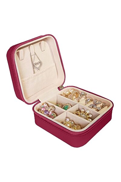 Generic Brand Small Travel Jewelry Box, Portable Mini Jewelry Leather Box Jew...