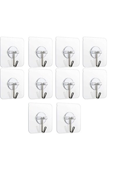 Generic 10 Pieces, Seamless Wall Hook Hanger Strong Storage Transparent Rack ...