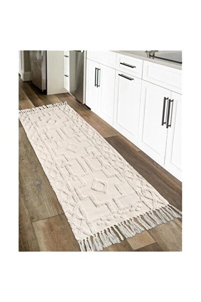 Generic Brand Uphome Boho Hallway Runner Rug 2'x 6', Beige Cotton Washable Ki...
