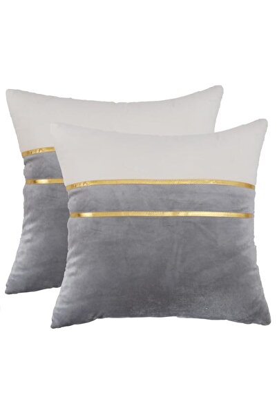 Generic Tosleo Cushion Covers, Set of 2 Velvet Pillow Covers with Golden Leat...