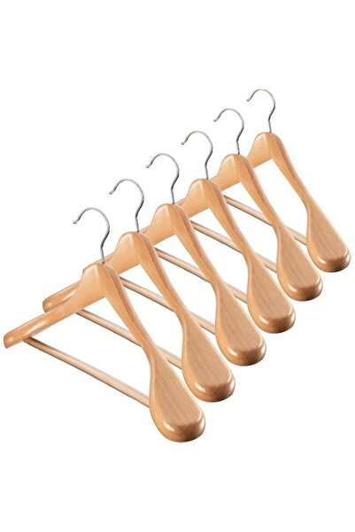 Generic ZOBER Wide Shoulder Wooden Coat Hangers with Non Slip Pants Bar - 360...