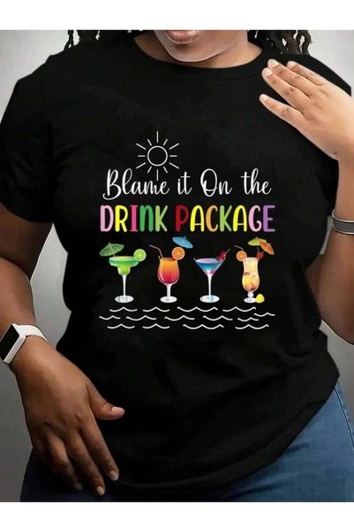 23ERVA تي شيرت مطبوع عليه عبارة "Funny Blame It On The Drink Package Family C...