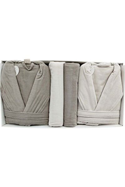 Pupilla Family Bathrobe Set Velvet Porto Light Beige - Brown