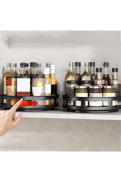 Generic Ejoyous 360 Degree Rotating Organizer Tray Carbon Steel Rack for Kitc...