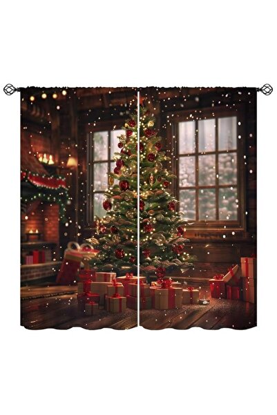 Generic Brand Christmas Tree Curtains Winter Holiday Christmas Merry Xmas Win...