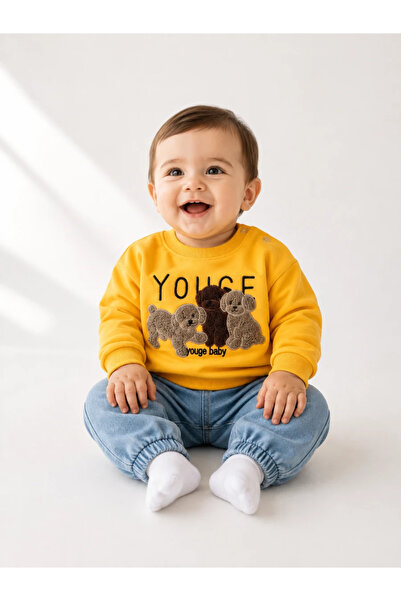 hümabebe Embroidery Detailed Dogs Knitted Jeans Seasonal 2-Piece Baby Boy Set