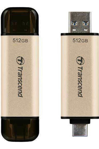 Transcend JetFlash 930C 512GB USB 3.1 Στικάκι με συνδέσεις USB-A & USB-C Χρυσό