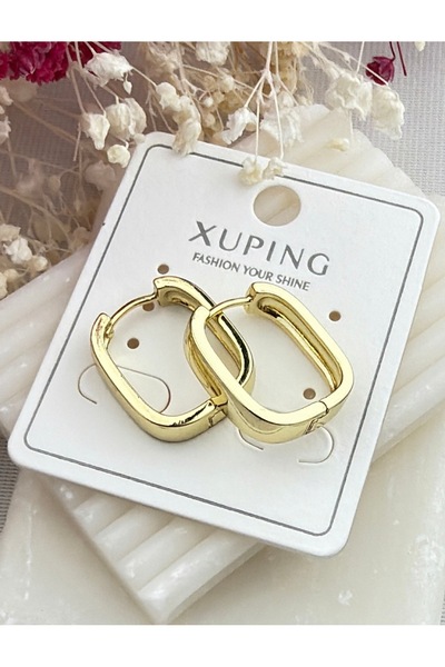 XUPING MODEL 14K RENGİ VİNTAGE SADE HALKA ÇELİK KÜPE