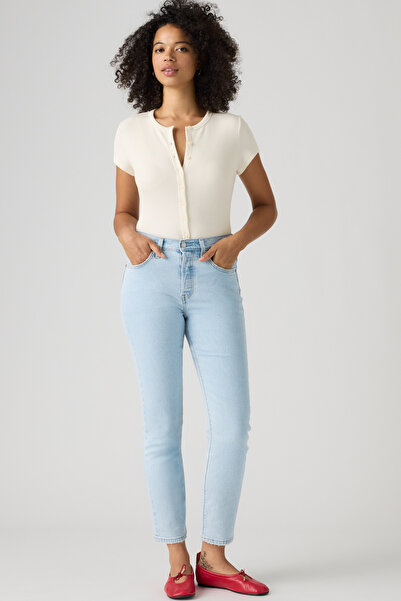 Levi's 501 Crop Lightweight List Less Ltw Light Indigo Kadın Jean