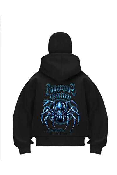 LAYORA Ninja Printed Oversize Sweatshirt Unisex Hooded Loose Fit Sweatshirt