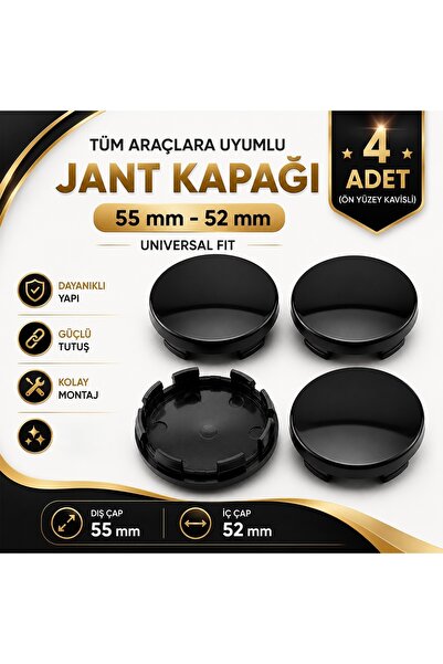 MemoDigital Jant Göbek Kapağı Dış Çap 55 mm - İç Çap 52 mm 4 Adet