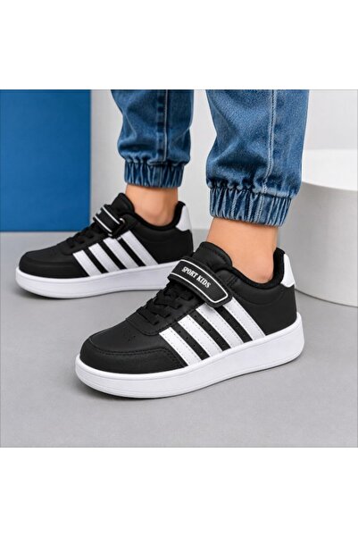 Black Flex حذاء رياضي أساسي للأطفال باللون الأسود مقاس 31-35