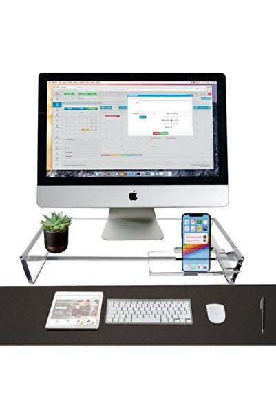 Generic Creative Planet Premium Acrylic Monitor Stand Riser with Built-In Pho...