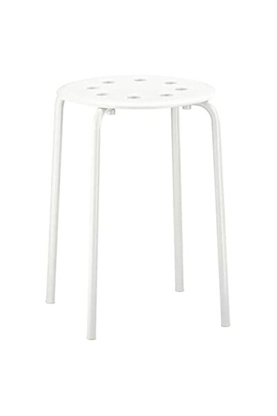 Generic Ikea Marius Steel, Epoxy Powder Coating Stool (White), Set of 1