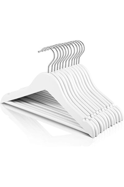 Generic HOUSE DAY 20 Pack White Colour Children's Wooden Clothes Hangers, Spa...