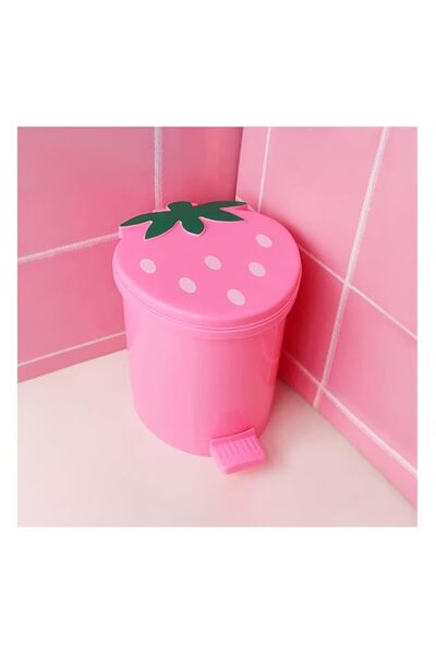 Generic Strawberry Trash Can, 1 Gallon Small Pink Trash Cans Cutecore Room De...
