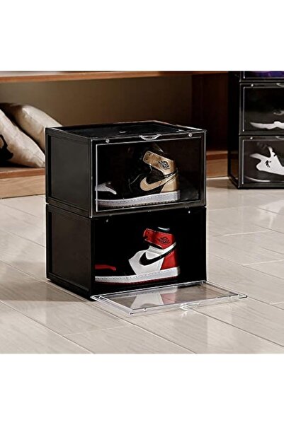 Generic Shoe Box Premium Shoe Box 2 Pack - Side Open with Magnetic door, Tran...