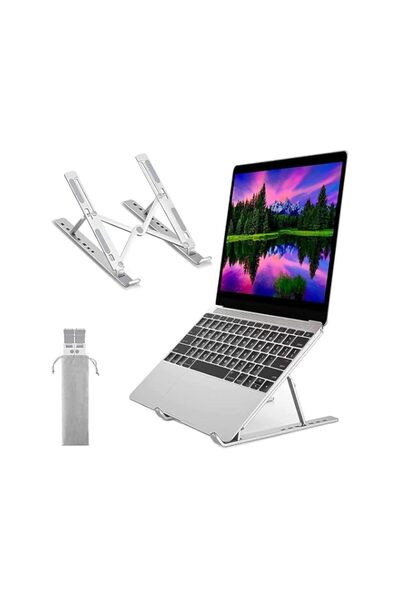 Generic Sulfar Adjustable Laptop Stand | Portable Aluminium Laptop Riser & Ho...