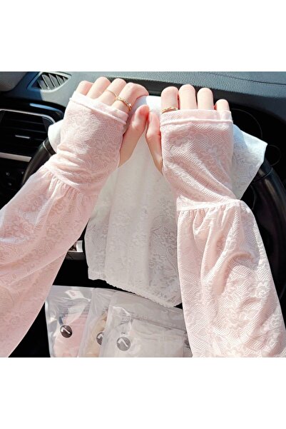 Generic Brand 2pc Lace UV Protection Arm Sleeves for Women, Breathable Thin I...