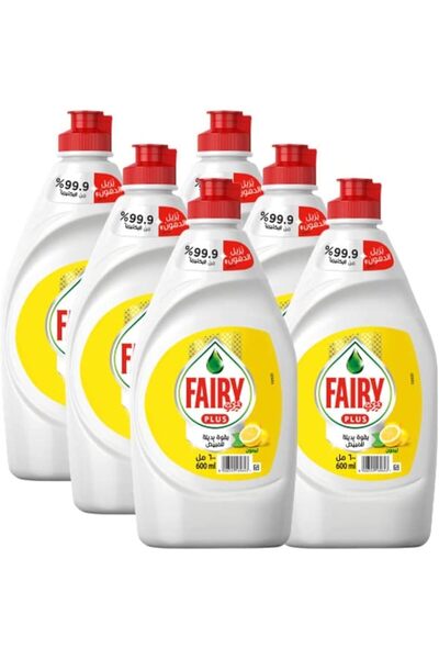 Fairy سائل غسيل الصحون بلس ليمون، عبوة كبيرة، مجموعة من 6 قطع، 6 × 600 مل |  ...