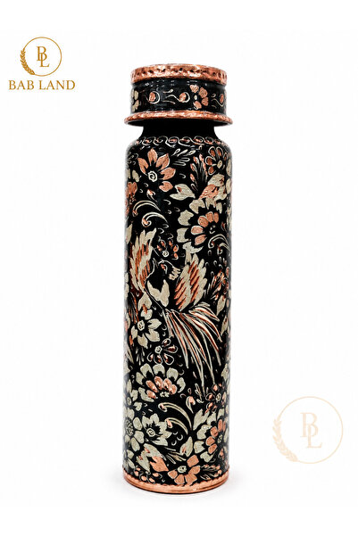 babland 700 ml Copper Water Bottle Handcrafted Decorative Patterned Flask