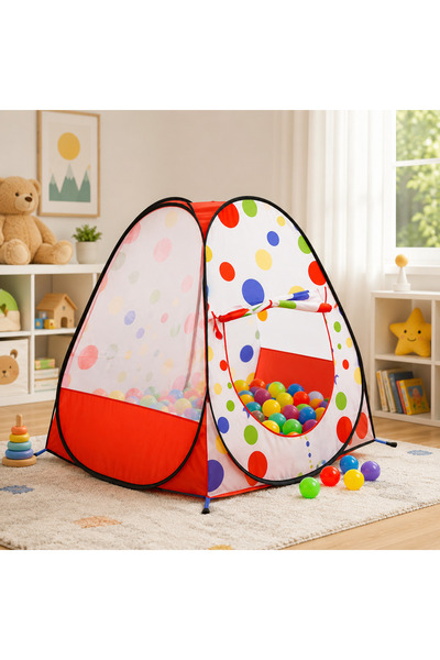Generic Brand Large Kids Play Tent with 100 Colorful Balls – Foldable and Sta...