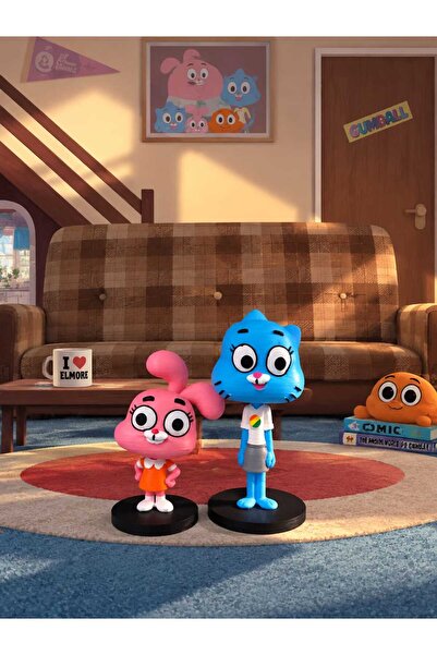 EFSeR ATÖLYE Gumball Watterson Ailesi Nicole ve Anais Dekor Figür