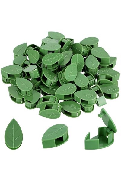Generic Leaf-Shaped Plant Vine Clips, Green, 60 Pack with 6 Adhesive Stickers...