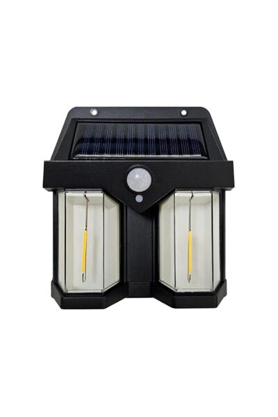 Generic Solar Powered Motion Sensor Outdoor Sconce Light Dual Lightbulbs Wate...