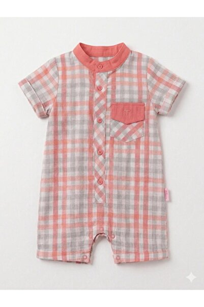 Maison Bebe Tongs Baby Boy Checkered Plaid Shirt Romper: Summer Romper with S...