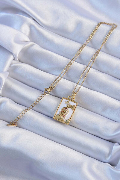 online kapsulavm avm alışveriş 316L Steel Chain Gold Color White Enamel Tarot...