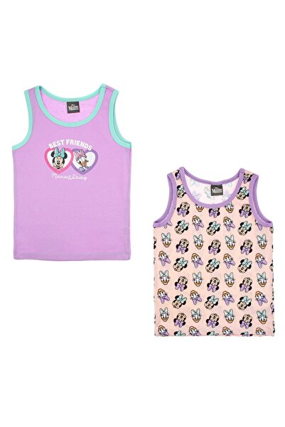 Disney 2 bucăți maiouri pentru fete, liliac-somon, cu Minnie Mouse și Daisy -...