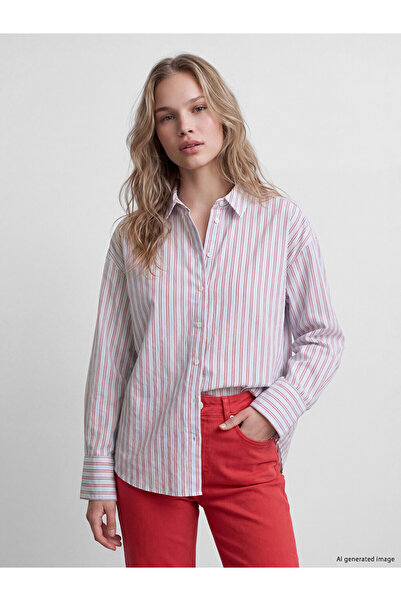 LC Waikiki Rmz Gi̇yi̇m Farkiyla Striped Women's Shirt