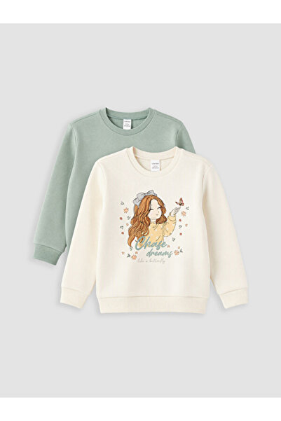 LC Waikiki Quality Parts Printed Girls' Thick Sweatshirt 2-Pack from Çelebi S...