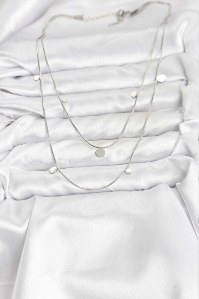 online kapsulavm avm alışveriş 316L Steel Chain Silver Color Sequin Women's N...