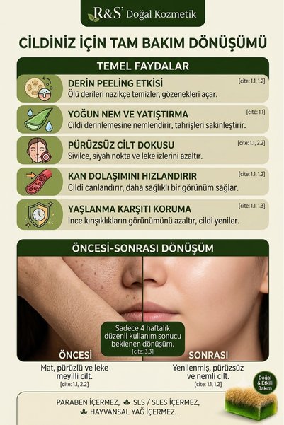 R&S Doğal Kozmetik 4 Pieces of Pumpkin Fiber Aloe Vera Soap - Skin Care Soap with Natural Exfoliating and Moisturizing Effects