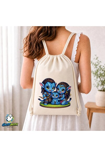 Ghostbastır Design Avatar Drawstring Linen Bag C021