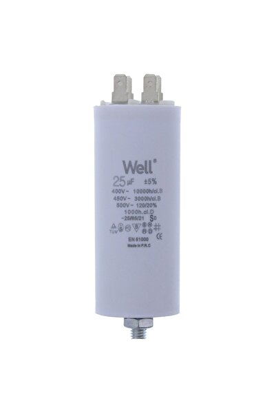 OEM Motor capacitor 400V, Well, 25 microfarads, with pin