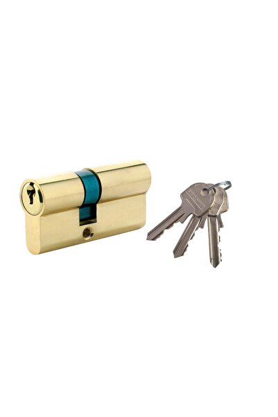 OEM Off-center safety cylinder, natural brass, standard 3 keys, L70 30 x 40 m...