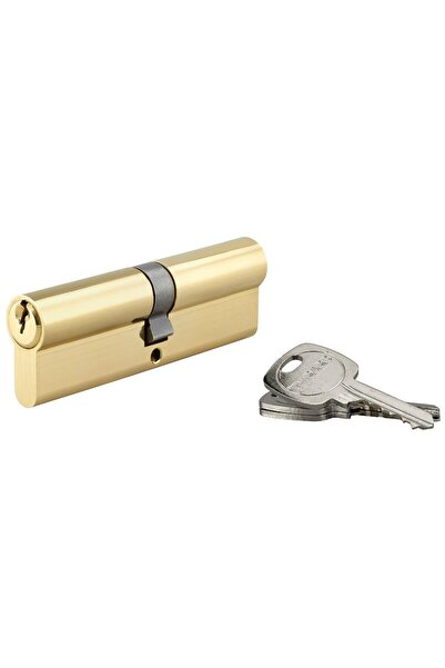 OEM STD security cylinder, brass, gilded, 3 keys, 50 x 50 mm