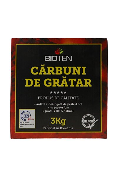 OEM Carbune pentru gratar Bioten, din brichete de rumegus, 3 kg
