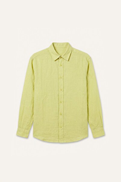DeFacto Cotton Relax Fit Linen Blend Long Sleeve Shirt I4436Ax26Hs