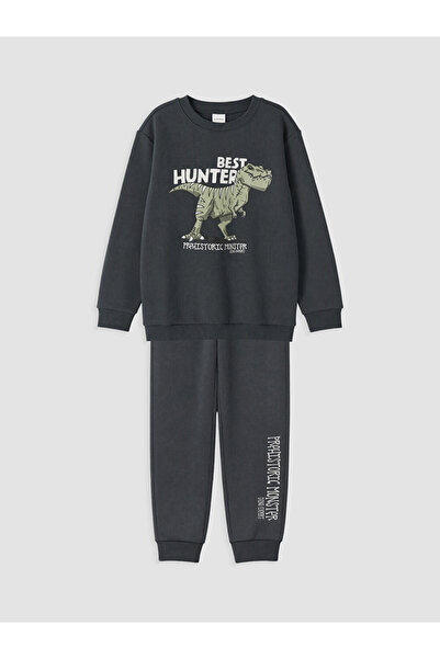 LC Waikiki Printed Boys' 3 Thread Brushed Set