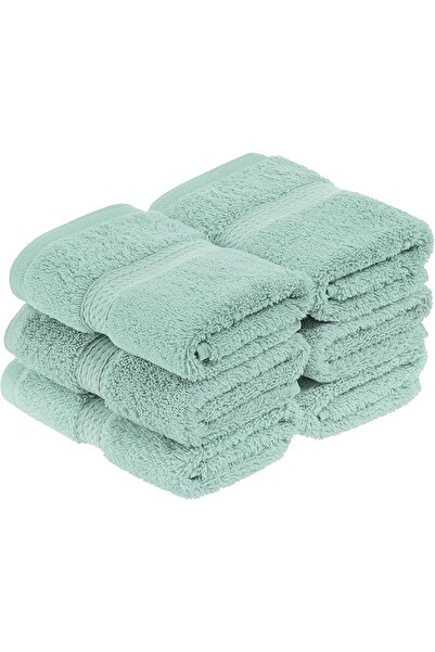 Superior Premium Egyptian Cotton 800 Thread Count Face Towels Set of 6, Luxur...