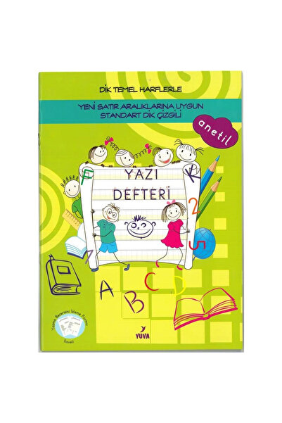 Yuva Yayınları YUVA 1.SINIF DİK TEMEL HARFLERLE GÜZEL YAZI DEFTERİ STANDART D...