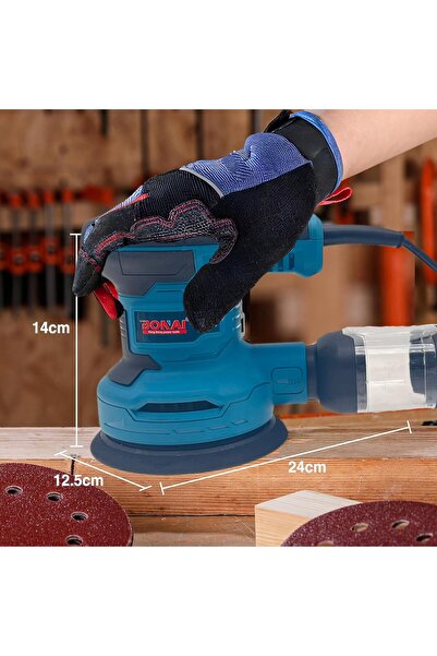 Bonai Orbital Sander with 1000W motor, 6-speed gearbox, 7000-13000 rpm,125mm pad size, 2mm orbital movement,Self-vacuum dust collection Sanding and polishing tool-BN-GW2-125